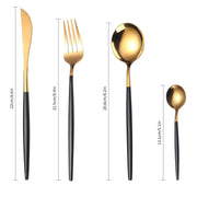 24pcs Gold Dinnerware Set Stainless Steel Tableware Knife Fork Spoon